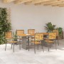 Conjunto de Comedor de Jardín 7 pcs Gris 190 x 80 x 75 cm