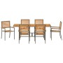 Conjunto de Comedor de Jardín 7 pcs Gris 190 x 80 x 75 cm