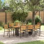 Conjunto de Comedor de Jardín 9 pcs Negro y Marrón