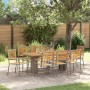 Conjunto de Comedor de Jardín 9 pcs Gris 190 x 80 x 75 cm