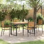 Conjunto de Comedor de Jardín 5 pcs Negro y Madera