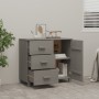 Aparador HAMAR madera maciza de pino gris claro 90x40x80 cm