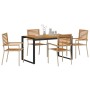 Conjunto de Comedor de Jardín 5 pcs Beige 140 x 80 x 75 cm