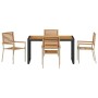Conjunto de Comedor de Jardín 5 pcs Beige 140 x 80 x 75 cm