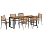 Conjunto de Comedor de Jardín 7 pcs Negro 200 x 80 x 75 cm