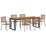 Conjunto de Comedor de Jardín 7 pcs Gris 200 x 80 x 75 cm
