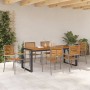 Conjunto de Comedor de Jardín 7 pcs Gris 200 x 80 x 75 cm