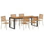 Conjunto de Comedor de Jardín 7 pcs Beige y Marrón