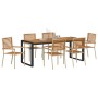 Conjunto de Comedor de Jardín 7 pcs Beige y Marrón