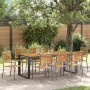 Conjunto de Comedor de Jardín 9 pcs Gris y Madera