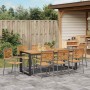 Conjunto de Comedor de Jardín 9 pcs Gris y Madera
