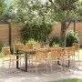 Conjunto de Comedor de Jardín 9 pcs Beige 200 x 80 x 75 cm