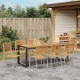 Conjunto de Comedor de Jardín 9 pcs Beige 200 x 80 x 75 cm