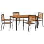 Conjunto de Comedor de Jardín 5 pcs Negro 150 x 90 x 75 cm