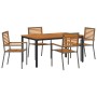 Conjunto de Comedor de Jardín 5 pcs Gris 150 x 90 x 75 cm
