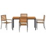 Conjunto de Comedor de Jardín 5 pcs Gris 150 x 90 x 75 cm
