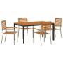 Conjunto de Comedor de Jardín 4 pcs Beige 150 x 90 x 75 cm