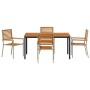 Conjunto de Comedor de Jardín 4 pcs Beige 150 x 90 x 75 cm