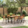 Conjunto de Comedor de Jardín 7 pcs Negro 150 x 90 x 75 cm
