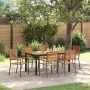 Conjunto de Comedor de Jardín 7 pcs Gris y natural