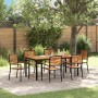 Conjunto de Comedor de Jardín 7 pcs Negro y Madera