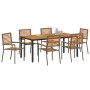 Conjunto de Comedor de Jardín 7 pcs Gris 180 x 90 x 75 cm