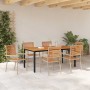 Conjunto de Comedor de Jardín 7 pcs Beige 180 x 90 x 75 cm