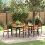 Conjunto de Comedor de Jardín 7 pcs Negro 200 x 100 x 75 cm
