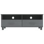 Mueble de TV HAMAR madera maciza pino gris oscuro 106x40x40 cm