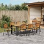 Conjunto de Comedor de Jardín 9 pcs Negro 200 x 100 x 75 cm