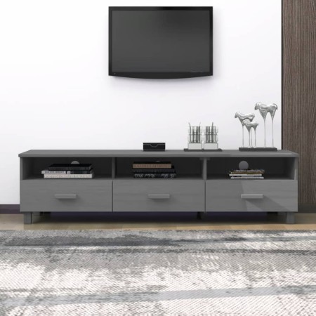 Mueble de TV HAMAR madera maciza pino gris oscuro 158x40x40 cm en Muebles TV | Comprar online en Foro24