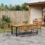 Conjunto de Comedor de Jardín 9 pcs Gris y Teca Natural