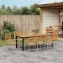 Conjunto de Comedor de Jardín 9 pcs Beige 200 x 100 x 75 cm