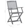 Klappbare Gartenstühle, 6 Stück, Kissen aus massivem Akazienholz von vidaXL, Gartenstühle - Ref: Foro24-3065409, Preis: 295,7...