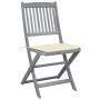 Klappbare Gartenstühle, 6 Stück, Kissen aus massivem Akazienholz von vidaXL, Gartenstühle - Ref: Foro24-3065436, Preis: 324,3...