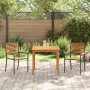 Conjunto de Comedor de Jardín 3 pcs Negro Poliratán