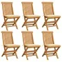 Garden chairs 6 units with cream teak wood cushions by vidaXL, Garden chairs - Ref: Foro24-3065592, Price: 380,57 €, Discount: %