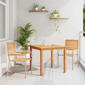 Conjunto de Comedor de Jardín 3 pcs Beige Poliratán