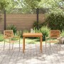 Conjunto de Comedor de Jardín 3 pcs Beige Poliratán