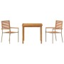 Conjunto de Comedor de Jardín 3 pcs Beige Poliratán