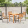 Conjunto de Comedor de Jardín 5 pcs Gris Poliratán