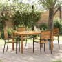 Conjunto de Comedor de Jardín 5 pcs Negro Poliratán