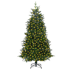 Árbol de Navidad artificial con luces PVC&PE verde 210 cm