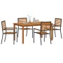 Conjunto de Comedor de Jardín 5 pcs Negro Poliratán