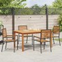 Conjunto de Comedor de Jardín 5 pcs Negro Poliratán