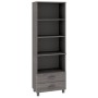 Aparador HAMAR madera maciza de pino gris claro 60x35x180 cm