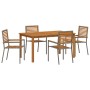 Conjunto de Comedor de Jardín 5 pcs Gris Poliratán