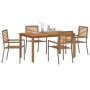 Conjunto de Comedor de Jardín 5 pcs Gris Poliratán