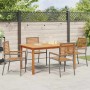 Conjunto de Comedor de Jardín 5 pcs Gris Poliratán