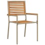 Conjunto de Comedor de Jardín 5 pcs Beige Poliratán
